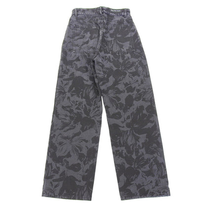 BALENCIAGA バレンシアガ フラワー総柄 ウォッシュ デニムパンツ ボトムス レディース ブラック 26 626106 20年 ボトムス 26