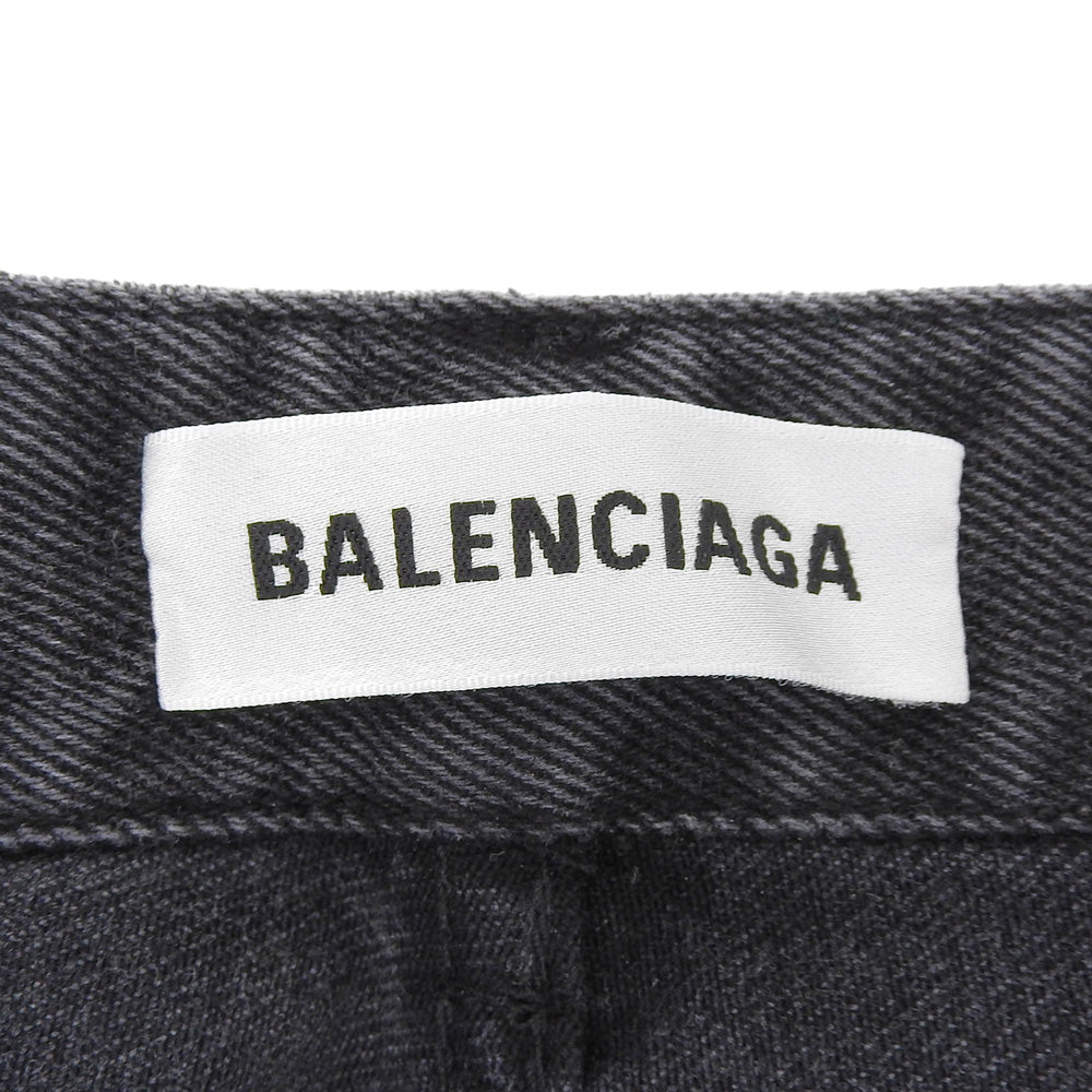 BALENCIAGA バレンシアガ フラワー総柄 ウォッシュ デニムパンツ ボトムス レディース ブラック 26 626106 20年 ボトムス 26