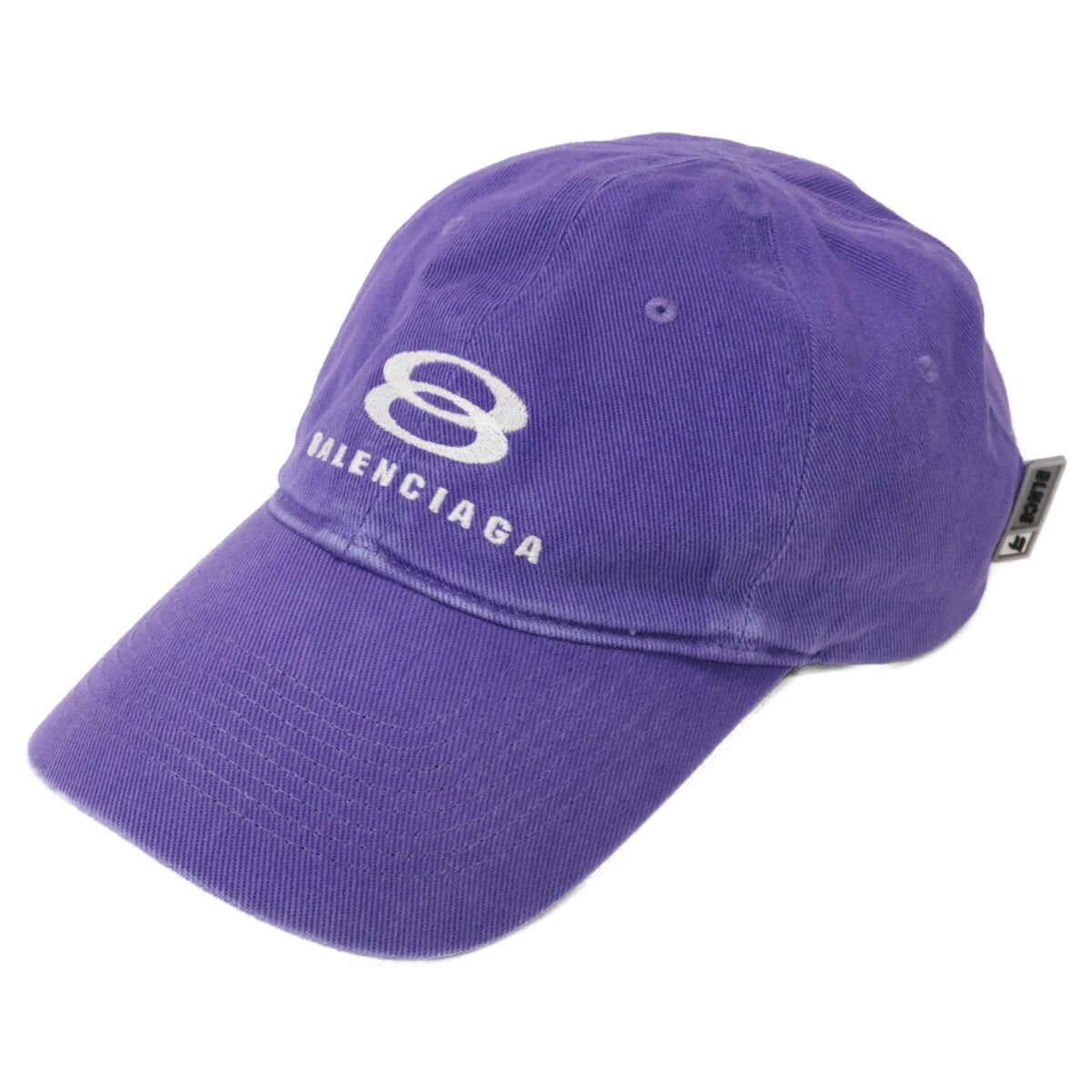 BALENCIAGA バレンシアガ 22SS 680739 410B2 USED加工 SNOWBOARD ロゴ刺繍 ベースボール キャップ 帽子 L 59cm