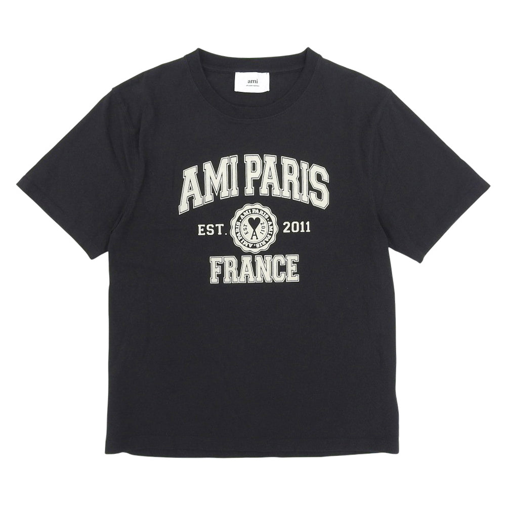 AMI PARIS アミパリス フランス ロゴTシャツ トップス レディース ブラック L トップス L