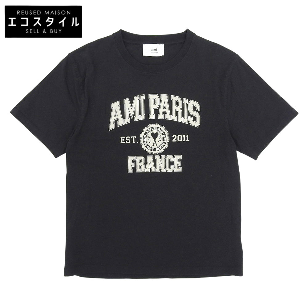 AMI PARIS アミパリス フランス ロゴTシャツ トップス レディース ブラック L トップス L