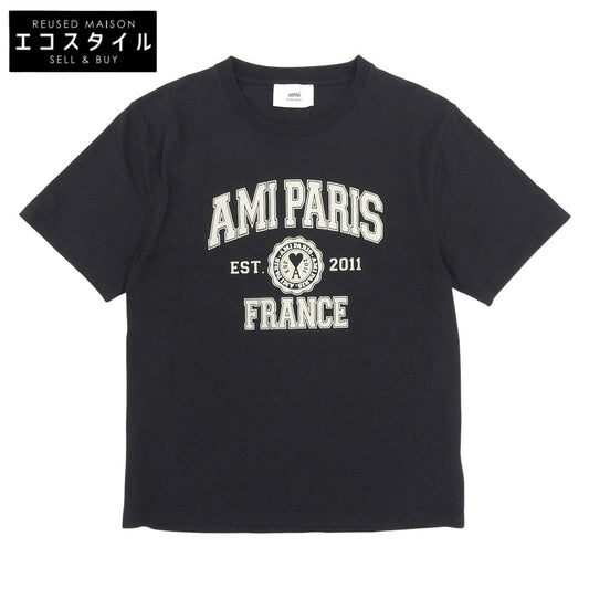 AMI PARIS アミパリス フランス ロゴTシャツ トップス レディース ブラック L トップス L