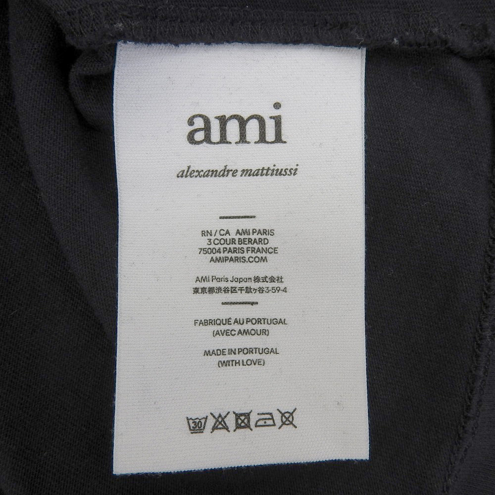 AMI PARIS アミパリス フランス ロゴTシャツ トップス レディース ブラック L トップス L