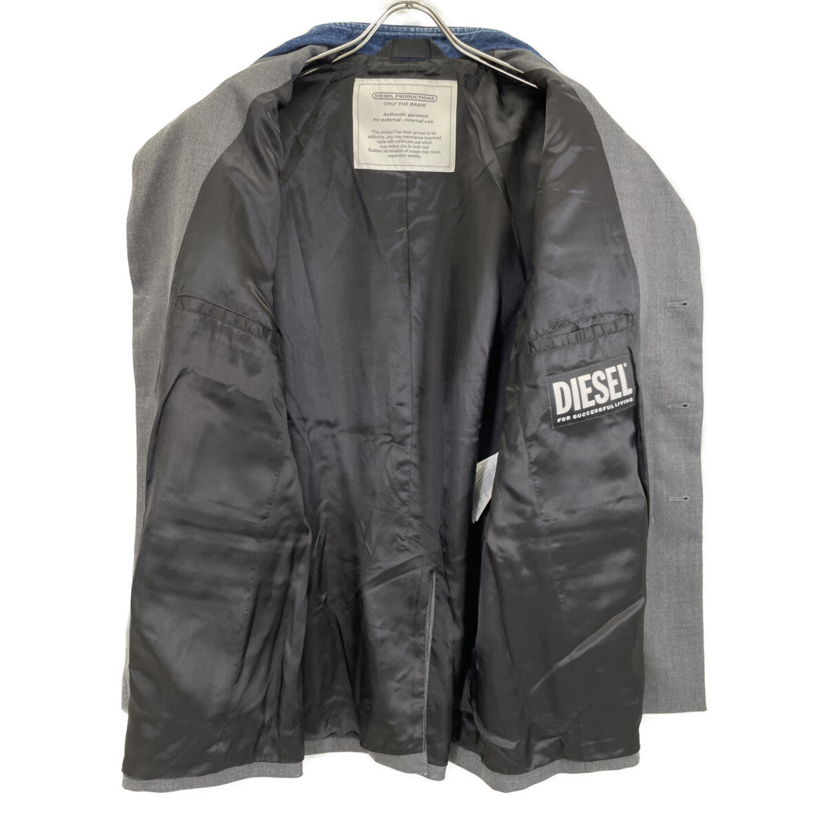 DIESEL ディーゼル ｸﾞﾚｰ J-ABBAS SINGLE-BREASTED ｼﾝｸﾞﾙｺｰﾄ コート 48