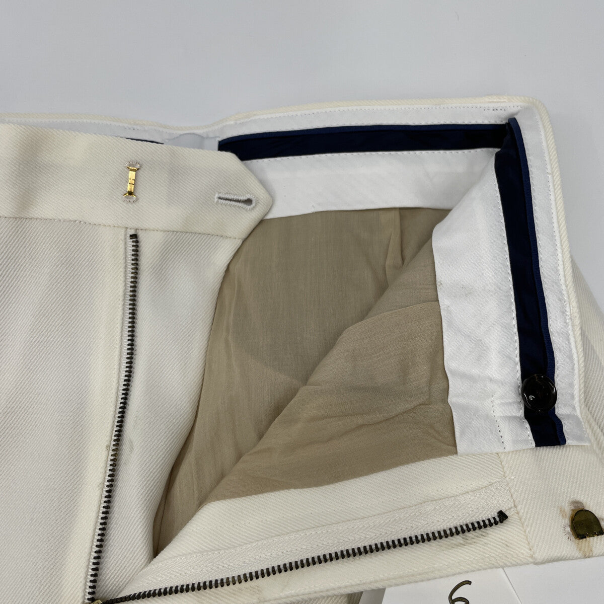 6 ROKU ロク ﾎﾜｲﾄ ｳｰﾙ KARSEY PANTS ｽﾗｯｸｽﾊﾟﾝﾂ ボトムス 38