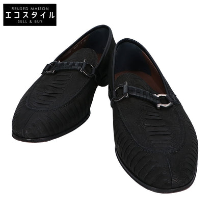 Salvatore Ferragamo サルヴァトーレフェラガモ 【美品】UG98726 パイソンスエード ガンチーニ ホースビット ローファー シューズ 9EE