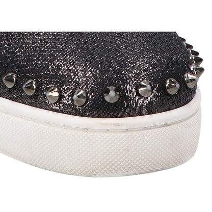 Christian Louboutin クリスチャンルブタン PIK BOAT FLAT ピックボート ラメファブリック スパイク スリッポン シューズ 44