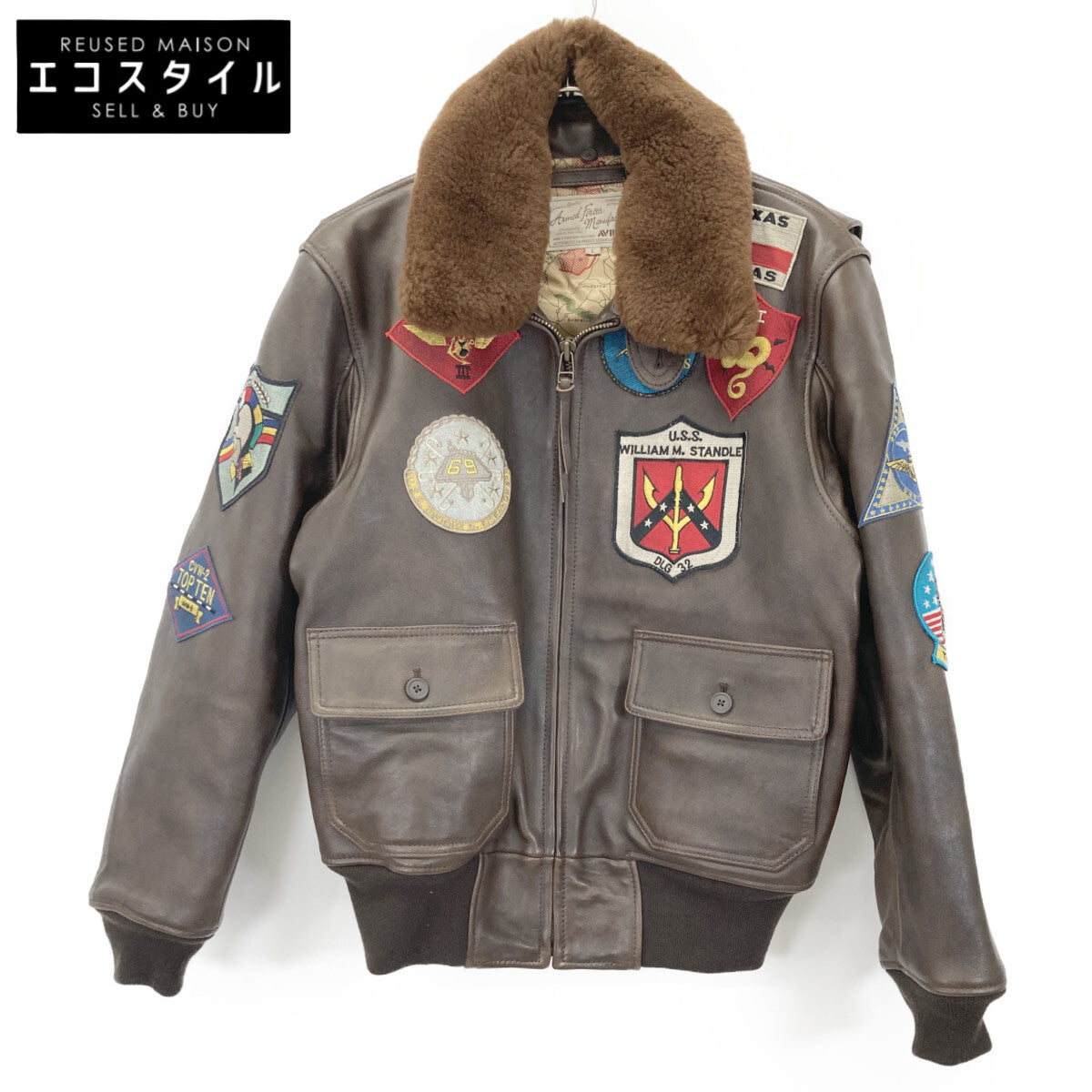 AVIREX アヴィレックス 6181013 ﾌﾞﾗｳﾝ G-1 ﾄｯﾌﾟｶﾞﾝ ﾌﾗｲﾄｼﾞｬｹｯﾄ ジャケット L