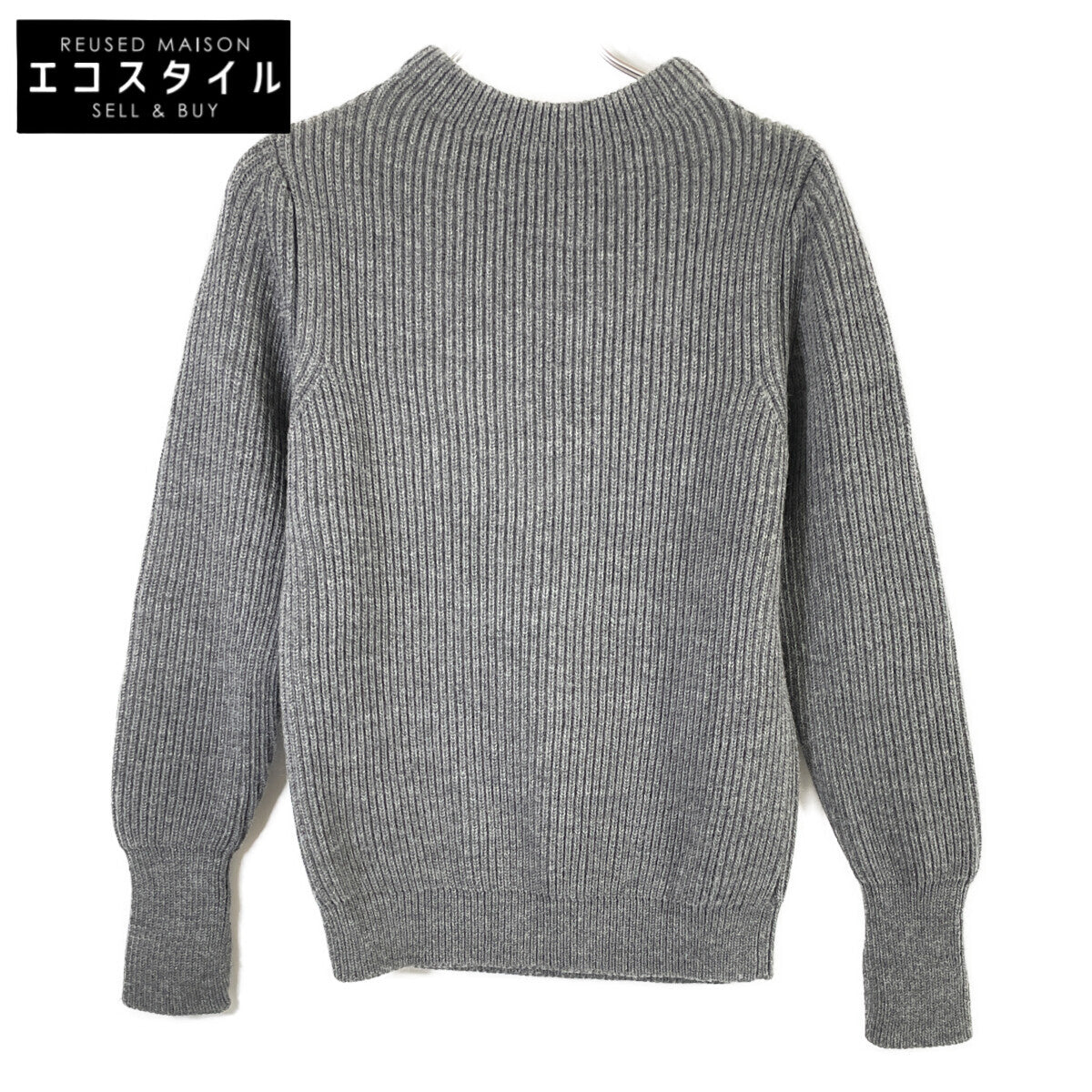 Andersen-Andersen アンデルセンアンデルセン ｸﾞﾚｰ ｳｰﾙ100 ﾌｨﾝｶﾞｰﾎｰﾙﾌﾟﾙｵｰﾊﾞｰﾆｯﾄ トップス XS