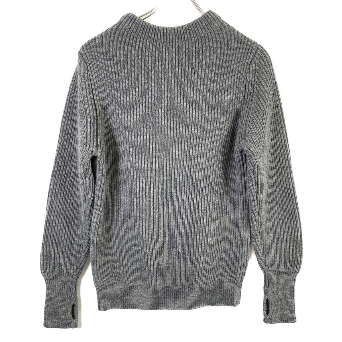 Andersen-Andersen アンデルセンアンデルセン ｸﾞﾚｰ ｳｰﾙ100 ﾌｨﾝｶﾞｰﾎｰﾙﾌﾟﾙｵｰﾊﾞｰﾆｯﾄ トップス XS