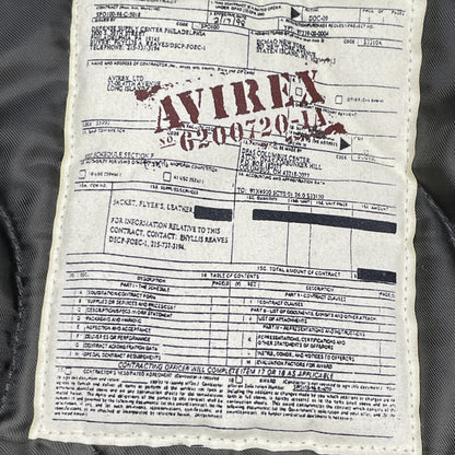 AVIREX アヴィレックス 652201 ﾌﾞﾗｯｸ CWU-45P 精鋭集団 裏ｷﾙﾄ ﾐﾘﾀﾘｰﾌﾗｲﾄｼﾞｬｹｯﾄ ジャケット S