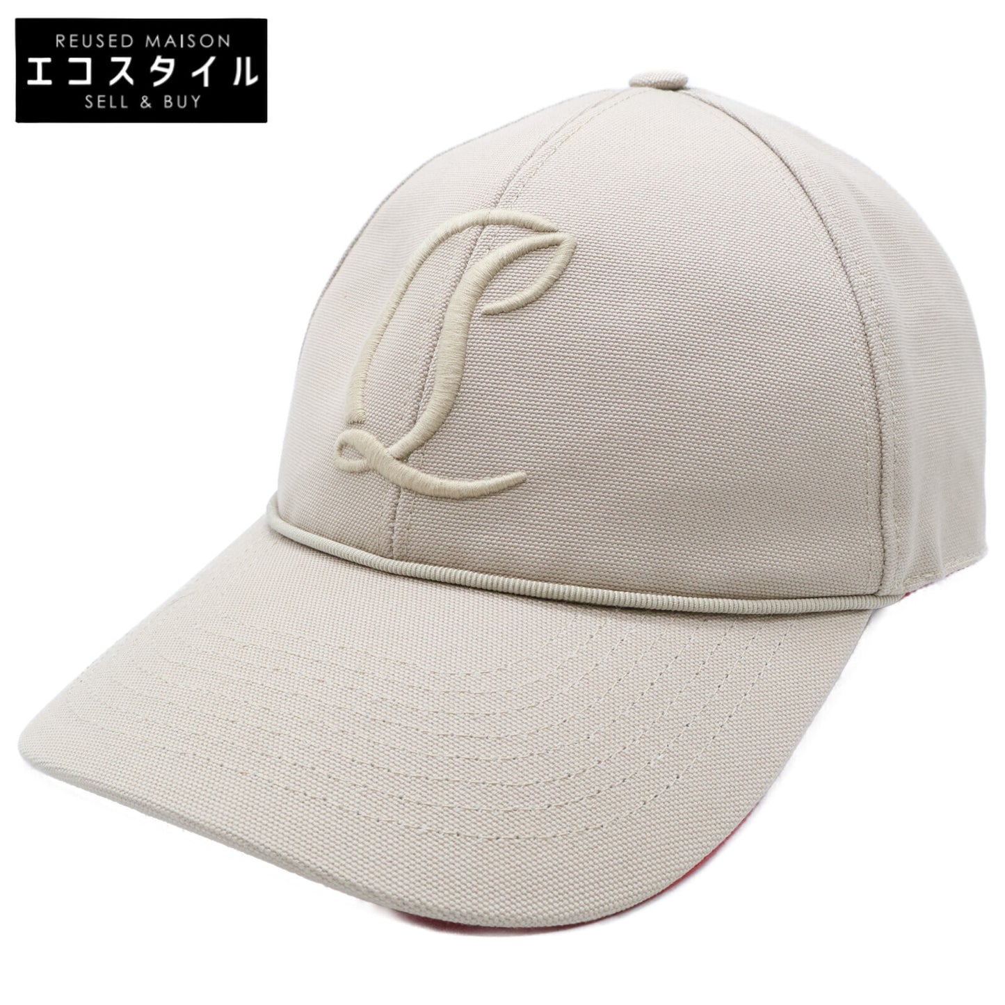 Christian Louboutin クリスチャンルブタン 3235373F701 Mooncrest/ムーンクレスト CLロゴ刺繍 ベースボールキャップ 帽子 M