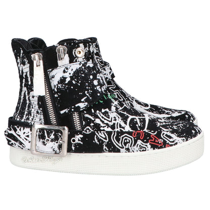 WHITE FLAGS ホワイトフラッグス 【×haculla】 ペイントデザイン ハイカットスニーカー シューズ 24.5