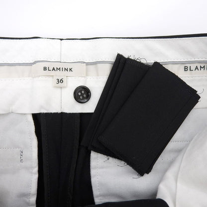 BLAMINK ブラミンク コットン センタープレス スラックス ボトムス レディース ブラック 36 ボトムス 36