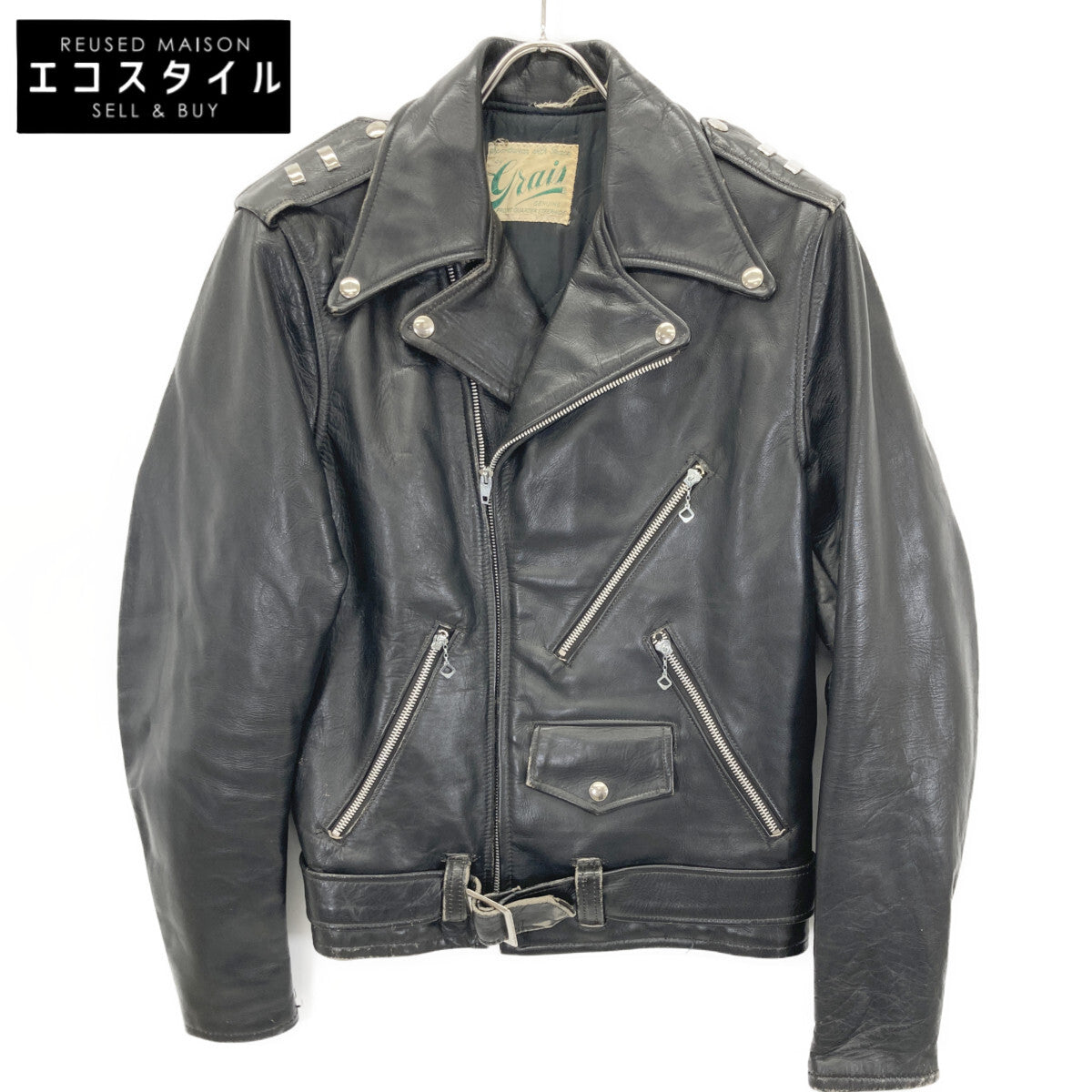 VINTAGE ヴィンテージ 【GRAIS】50年代 ﾌﾞﾗｯｸ ﾀﾞﾌﾞﾙﾗｲﾀﾞｰｽｼﾞｬｹｯﾄ CONMATICｼﾞｯﾌﾟ ジャケット 表記なし