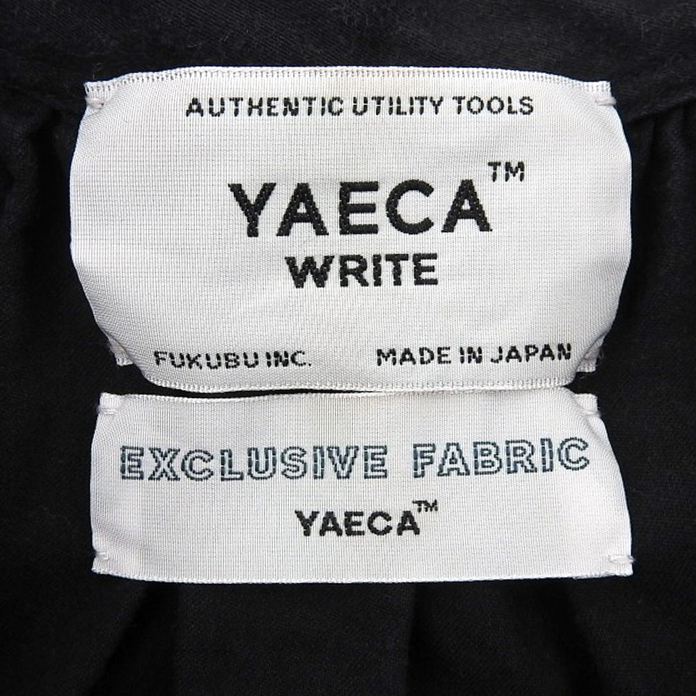 YAECA ヤエカ ロングスリーブ ギャザーワンピース ワンピース レディース コットンリネン ブラック M 98159 ワンピース M