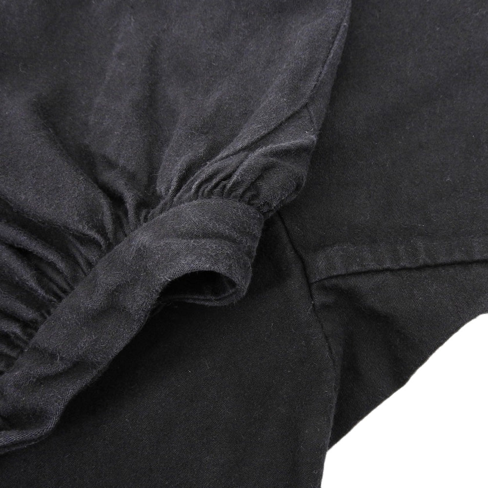 YAECA ヤエカ ロングスリーブ ギャザーワンピース ワンピース レディース コットンリネン ブラック M 98159 ワンピース M