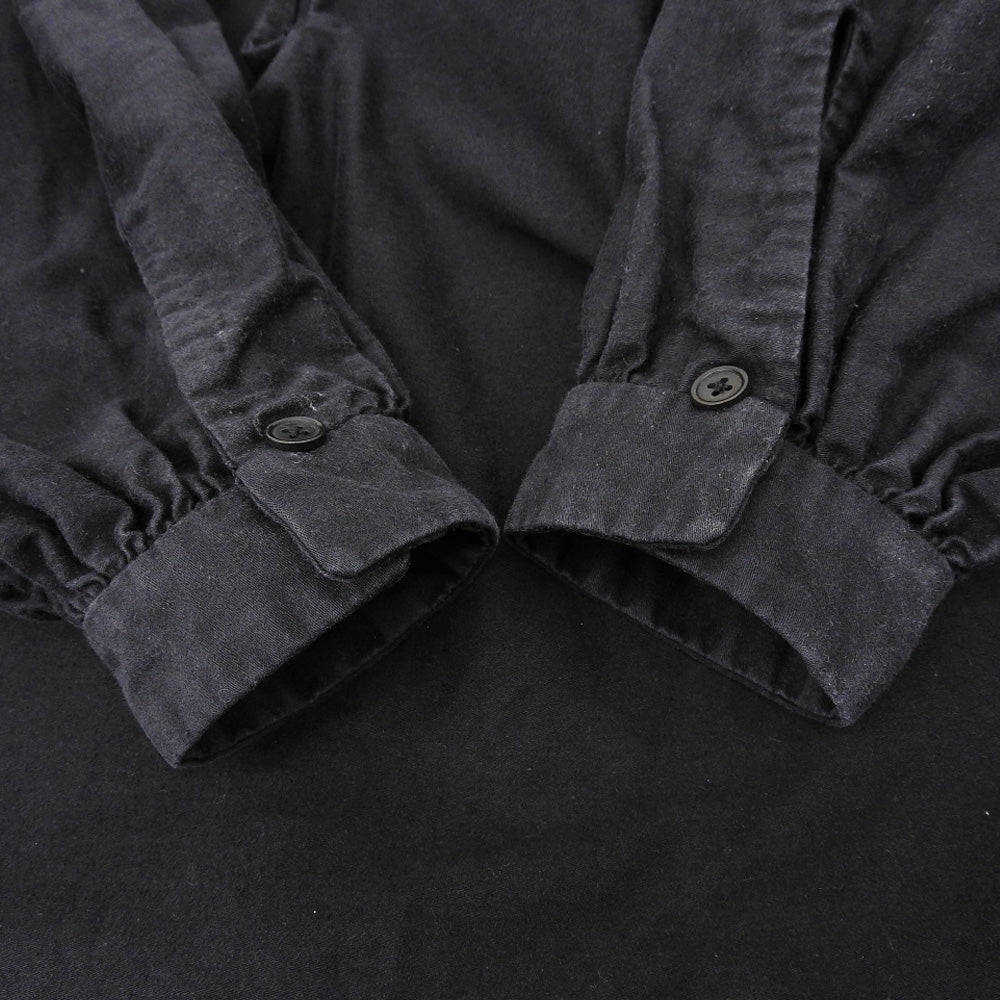 YAECA ヤエカ ロングスリーブ ギャザーワンピース ワンピース レディース コットンリネン ブラック M 98159 ワンピース M