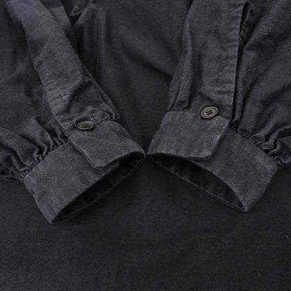 YAECA ヤエカ ロングスリーブ ギャザーワンピース ワンピース レディース コットンリネン ブラック M 98159 ワンピース M