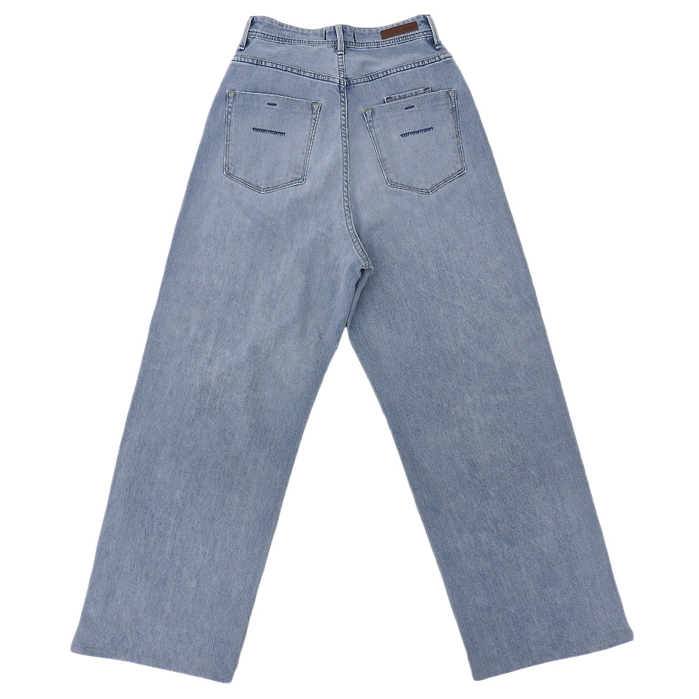 YANUK ヤヌーク 美品 ルーズストレート JOAN FVS パンツ ボトムス レディース ヴィンテージブルー 24 ボトムス 24