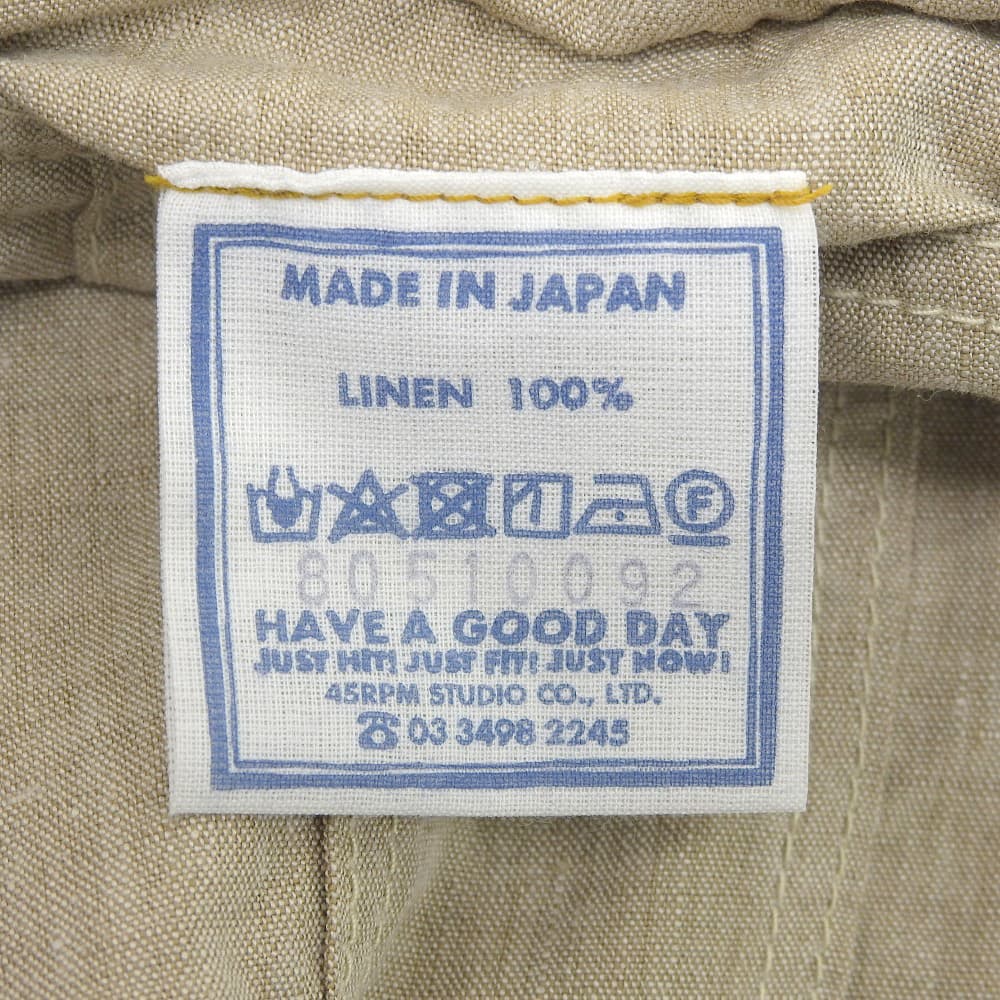 45R フォーティファイブ アール 美品 リネンの908Gジャン ジャケット レディース ベージュ 80510092 ジャケット ―