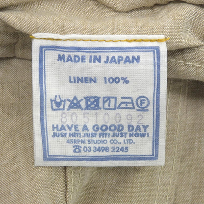 45R フォーティファイブ アール 美品 リネンの908Gジャン ジャケット レディース ベージュ 80510092 ジャケット ―