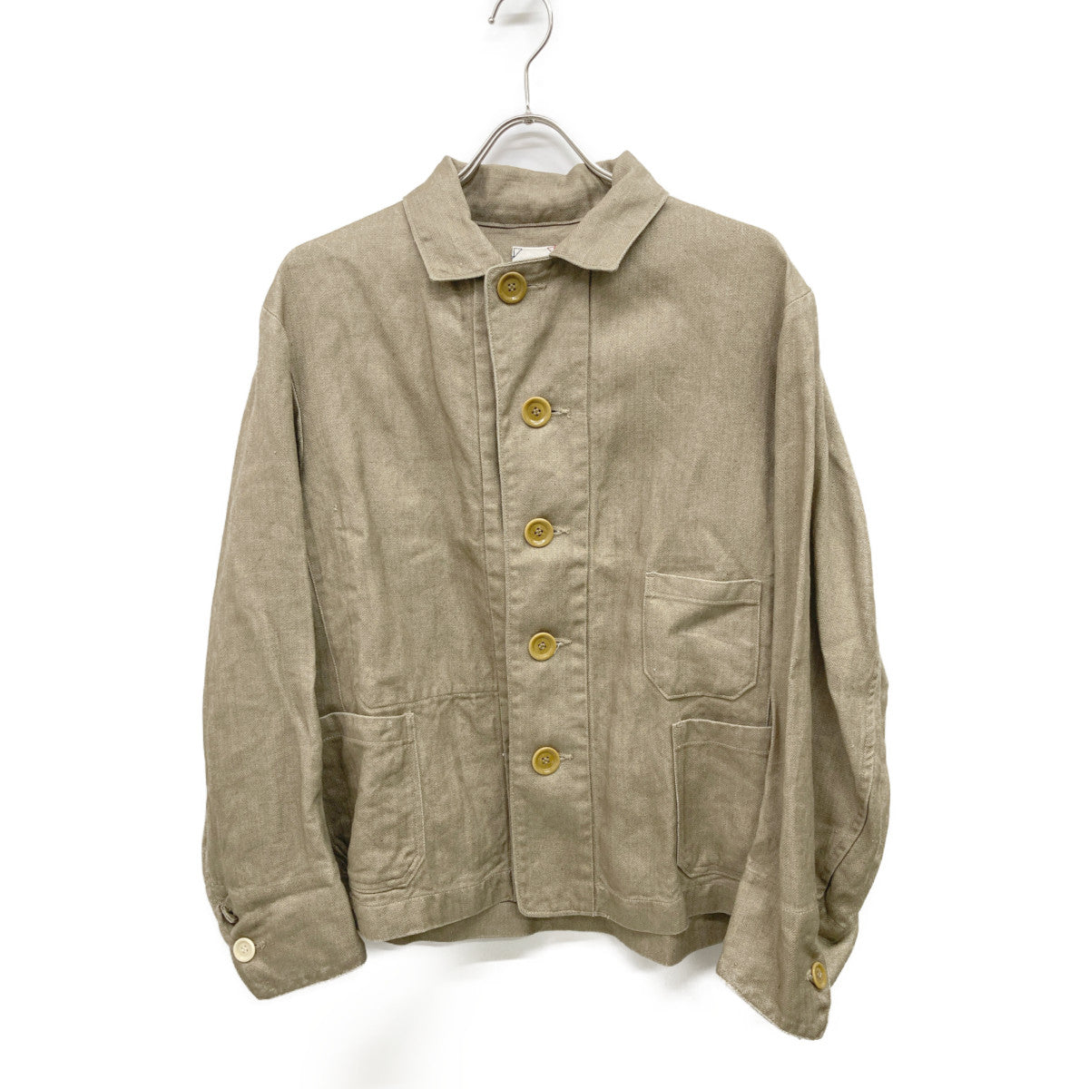 45R フォーティファイブ アール 80210051 ﾍﾞｰｼﾞｭ ﾘﾈﾝﾍﾘﾝﾎﾞｰﾝの908ｵｰｼｬﾝｵｰﾙ オーバーオール オールインワン 2