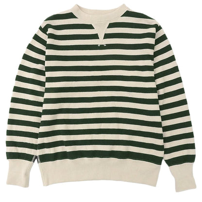 45R フォーティファイブ アール スムースニットの908ボーダーヨークネック トップス レディース ベージュ グリーン 80280421 トップス ―