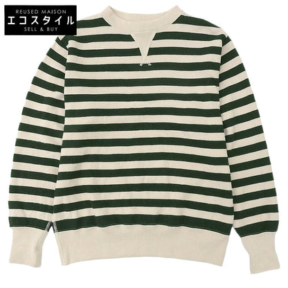 45R フォーティファイブ アール スムースニットの908ボーダーヨークネック トップス レディース ベージュ グリーン 80280421 トップス ―