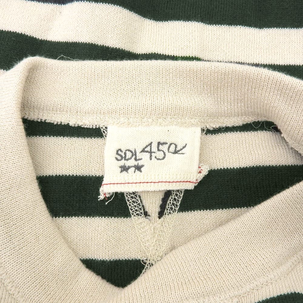 45R フォーティファイブ アール スムースニットの908ボーダーヨークネック トップス レディース ベージュ グリーン 80280421 トップス ―