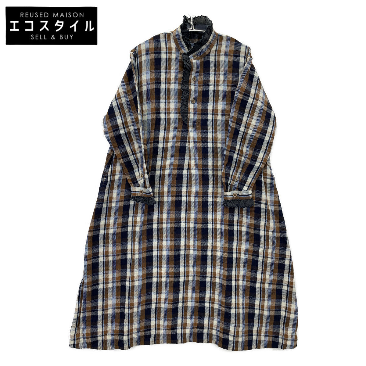 45R フォーティファイブ アール 71150104 ﾏﾙﾁｶﾗｰ 藍ざっくりﾈﾙのｸﾞｰｸﾞｰﾄﾞﾚｽ ワンピース 表記なし