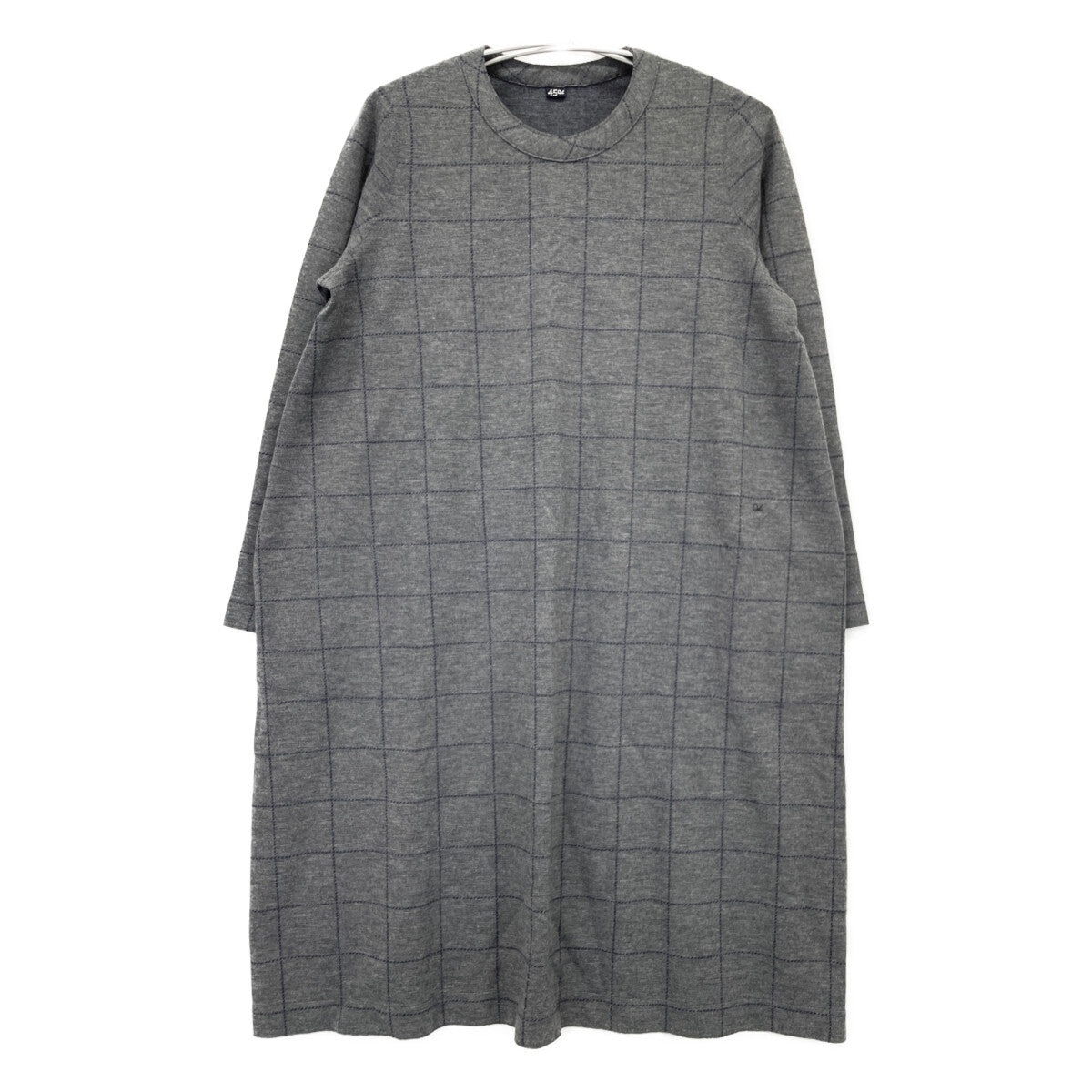 45R フォーティファイブ アール 5095027 ｸﾞﾚｰ ｳｰﾙ100 ｳｨﾝﾄﾞﾍﾟﾝﾁｪｯｸﾜﾝﾋﾟｰｽ ﾄﾞﾚｽ ワンピース 表記なし