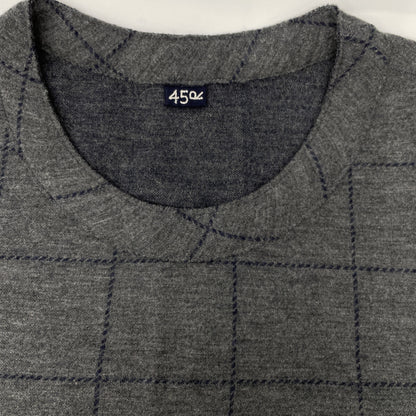 45R フォーティファイブ アール 5095027 ｸﾞﾚｰ ｳｰﾙ100 ｳｨﾝﾄﾞﾍﾟﾝﾁｪｯｸﾜﾝﾋﾟｰｽ ﾄﾞﾚｽ ワンピース 表記なし