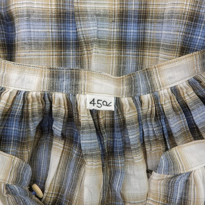 45R フォーティファイブ アール カディチェックのカフタンドレス ワンピース レディース ベージュ ライトブルー 70350111 ワンピース ―