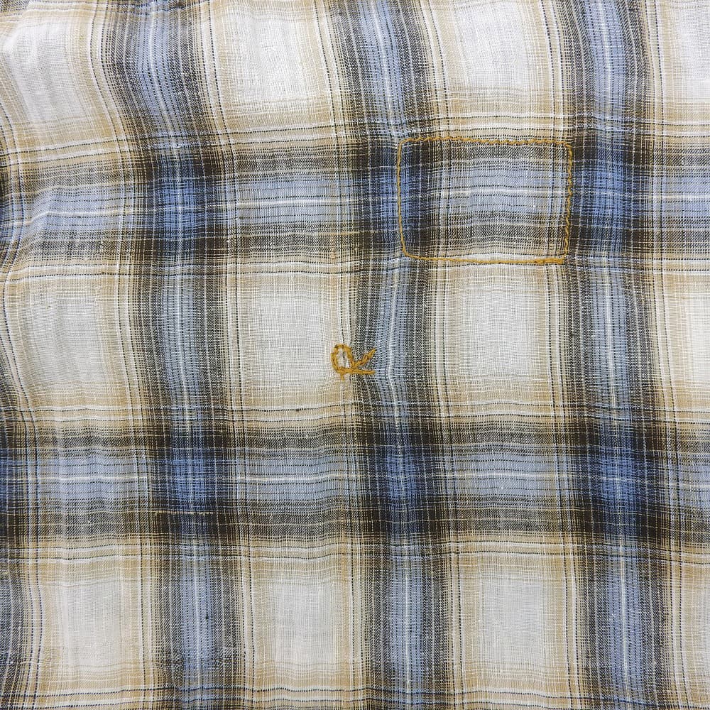 45R フォーティファイブ アール カディチェックのカフタンドレス ワンピース レディース ベージュ ライトブルー 70350111 ワンピース ―