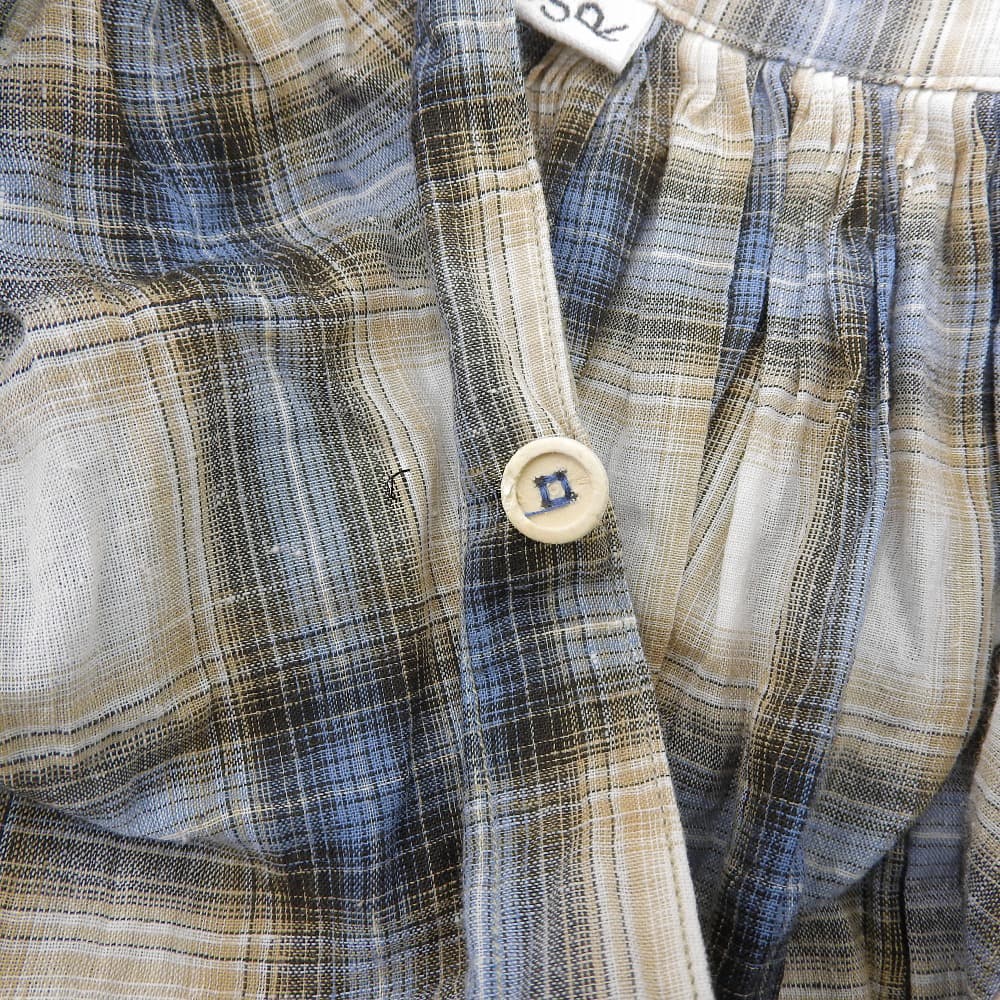 45R フォーティファイブ アール カディチェックのカフタンドレス ワンピース レディース ベージュ ライトブルー 70350111 ワンピース ―