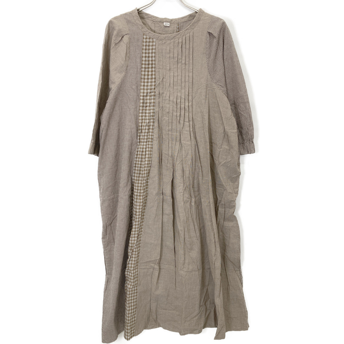 45R フォーティファイブ アール 70650292 ﾌﾞﾗｳﾝ 梅雨風ｶﾃﾞｨﾐｯｸｽのﾀｯｸﾄﾞﾚｽ ワンピース OO