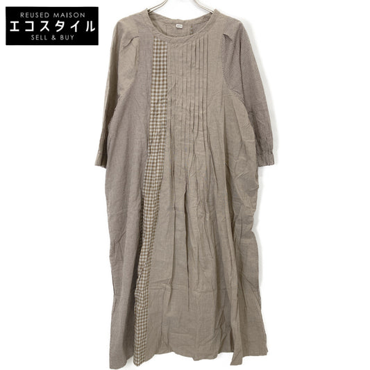 45R フォーティファイブ アール 70650292 ﾌﾞﾗｳﾝ 梅雨風ｶﾃﾞｨﾐｯｸｽのﾀｯｸﾄﾞﾚｽ ワンピース OO