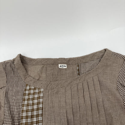 45R フォーティファイブ アール 70650292 ﾌﾞﾗｳﾝ 梅雨風ｶﾃﾞｨﾐｯｸｽのﾀｯｸﾄﾞﾚｽ ワンピース OO