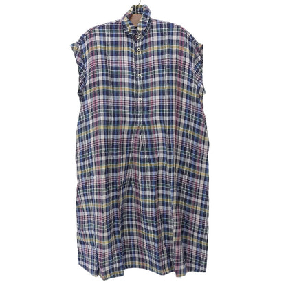 45R フォーティファイブ アール 美品 インドリネンマドラスのフレアMドレス ワンピース レディース マルチカラー 70550272 ワンピース ―