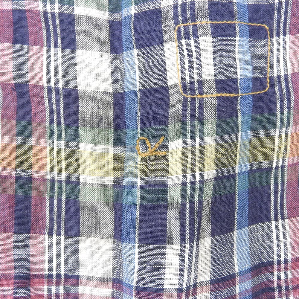 45R フォーティファイブ アール 美品 インドリネンマドラスのフレアMドレス ワンピース レディース マルチカラー 70550272 ワンピース ―