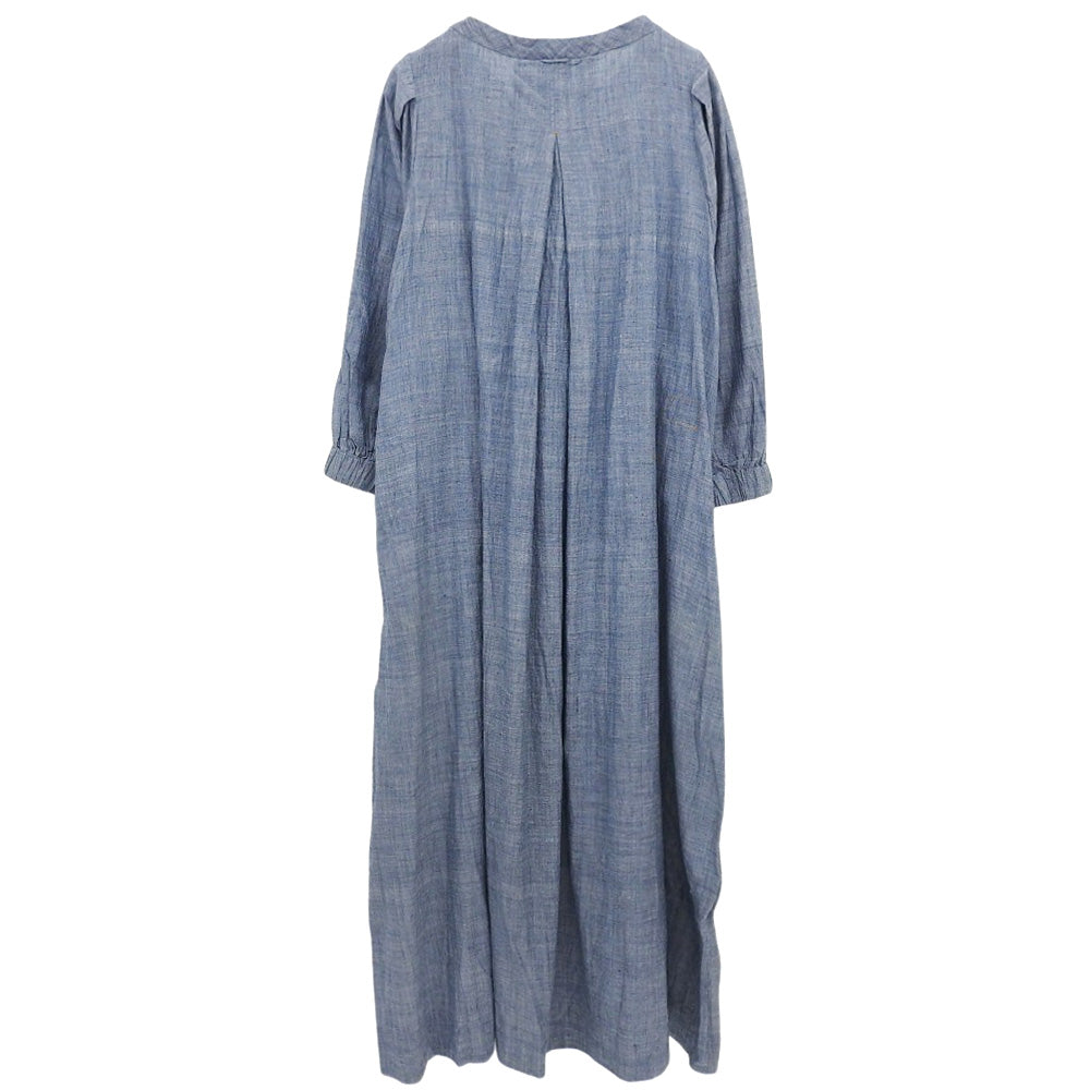 45R フォーティファイブ アール カフタンドレス プリーツシャツワンピース コットン レディース ブルー 7035919 ワンピース ―
