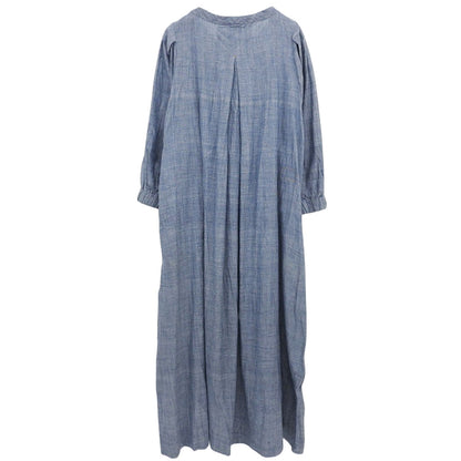 45R フォーティファイブ アール カフタンドレス プリーツシャツワンピース コットン レディース ブルー 7035919 ワンピース ―