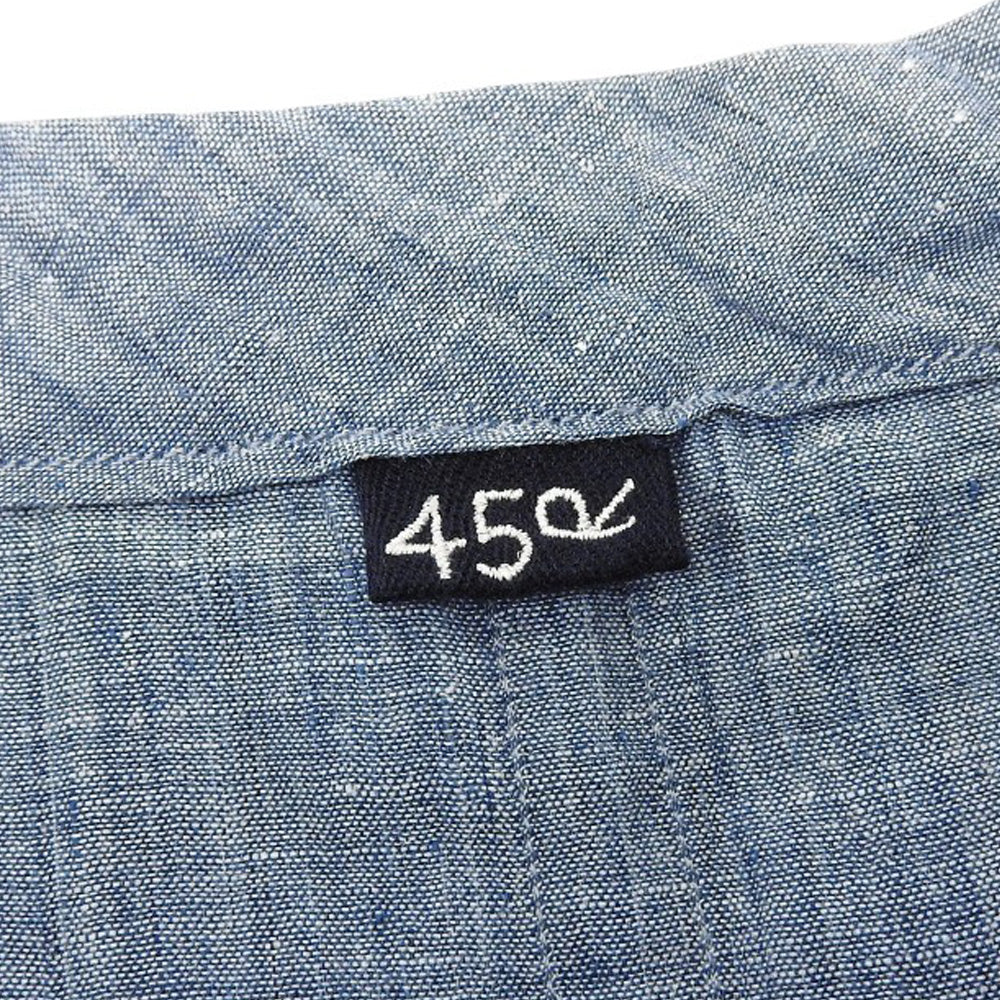 45R フォーティファイブ アール カフタンドレス プリーツシャツワンピース コットン レディース ブルー 7035919 ワンピース ―