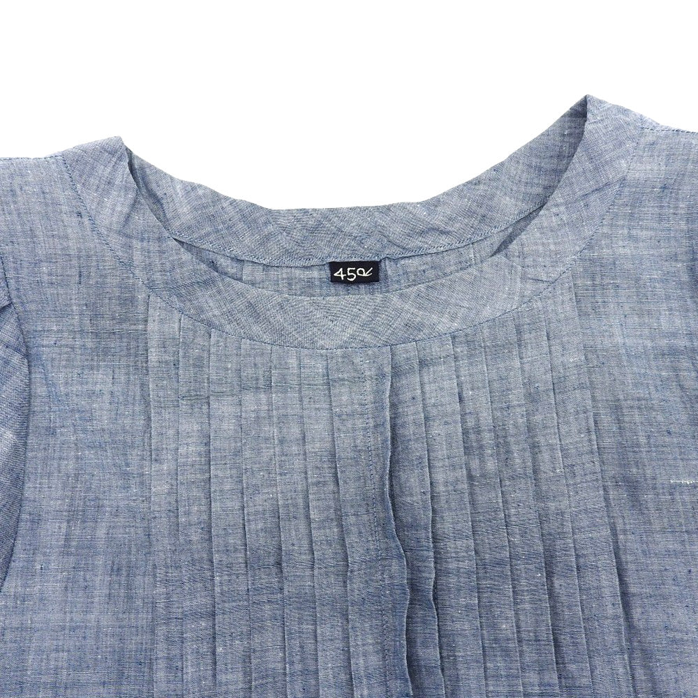 45R フォーティファイブ アール カフタンドレス プリーツシャツワンピース コットン レディース ブルー 7035919 ワンピース ―