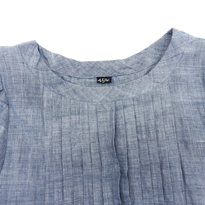 45R フォーティファイブ アール カフタンドレス プリーツシャツワンピース コットン レディース ブルー 7035919 ワンピース ―