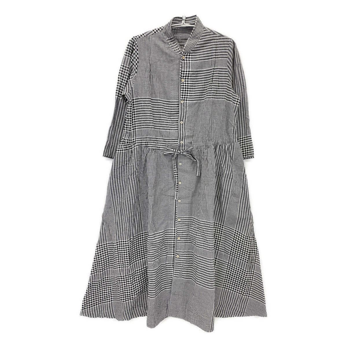 45R フォーティファイブ アール 70450241 ﾌﾞﾗｯｸ×ﾎﾜｲﾄ 春風ｲﾝﾄﾞｶﾃﾞｨの四角ﾄﾞﾚｽ ワンピース 00