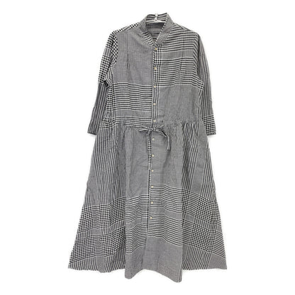 45R フォーティファイブ アール 70450241 ﾌﾞﾗｯｸ×ﾎﾜｲﾄ 春風ｲﾝﾄﾞｶﾃﾞｨの四角ﾄﾞﾚｽ ワンピース 00