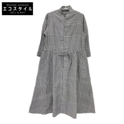 45R フォーティファイブ アール 70450241 ﾌﾞﾗｯｸ×ﾎﾜｲﾄ 春風ｲﾝﾄﾞｶﾃﾞｨの四角ﾄﾞﾚｽ ワンピース 00