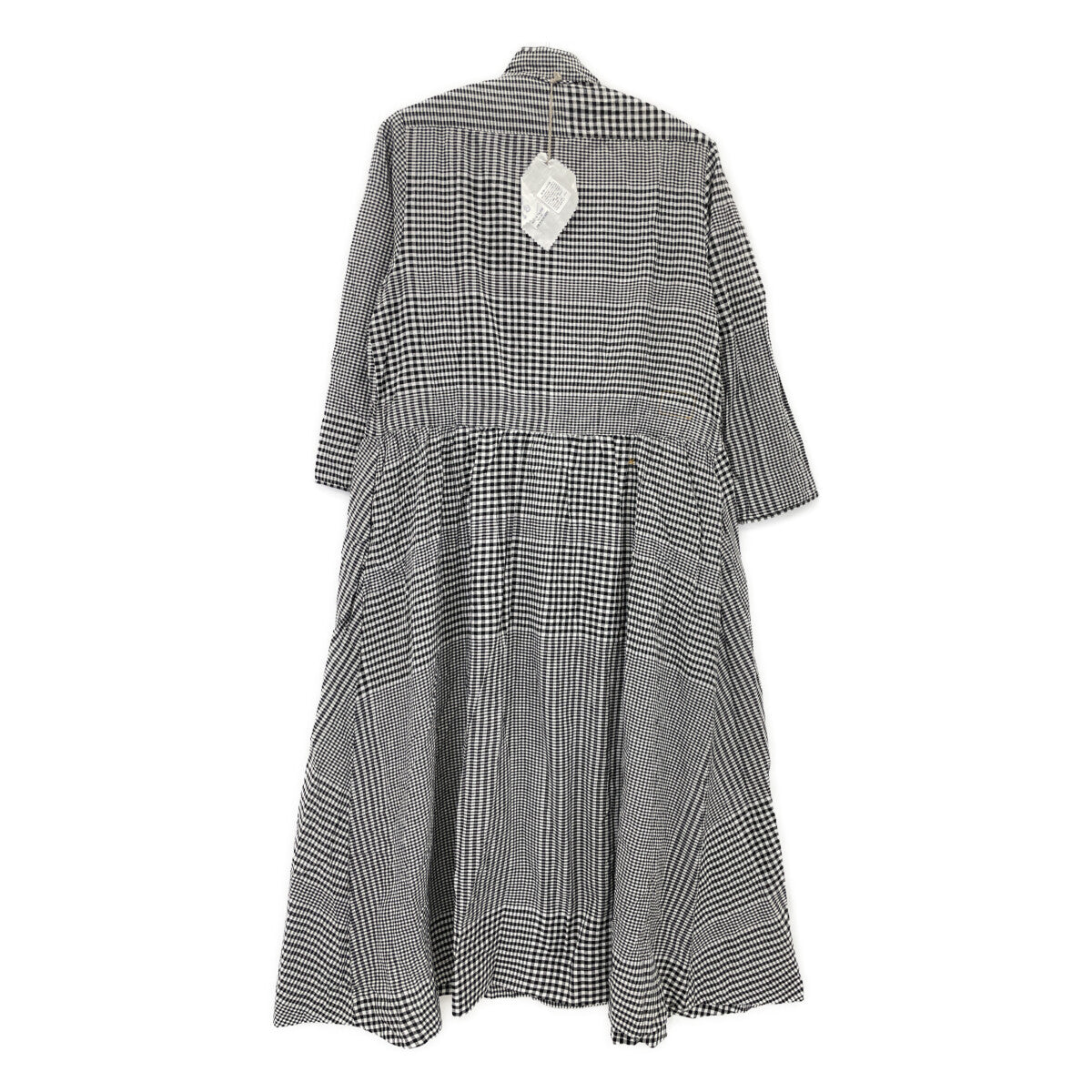 45R フォーティファイブ アール 70450241 ﾌﾞﾗｯｸ×ﾎﾜｲﾄ 春風ｲﾝﾄﾞｶﾃﾞｨの四角ﾄﾞﾚｽ ワンピース 00